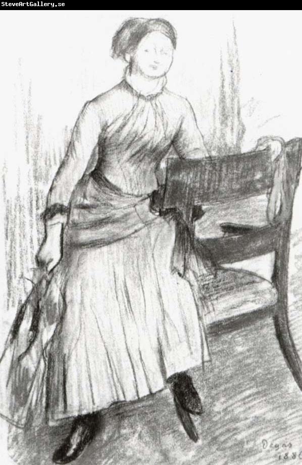 Edgar Degas Study of Helene Rouart sitting on the Arm of a Chair